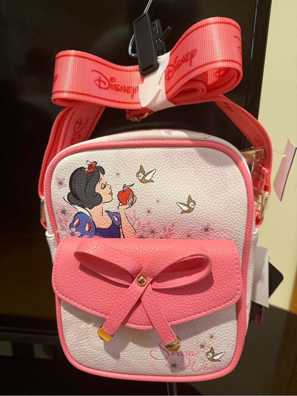 Disney Snow White Pink and Cream Crossbody Bag with Bow Pocket